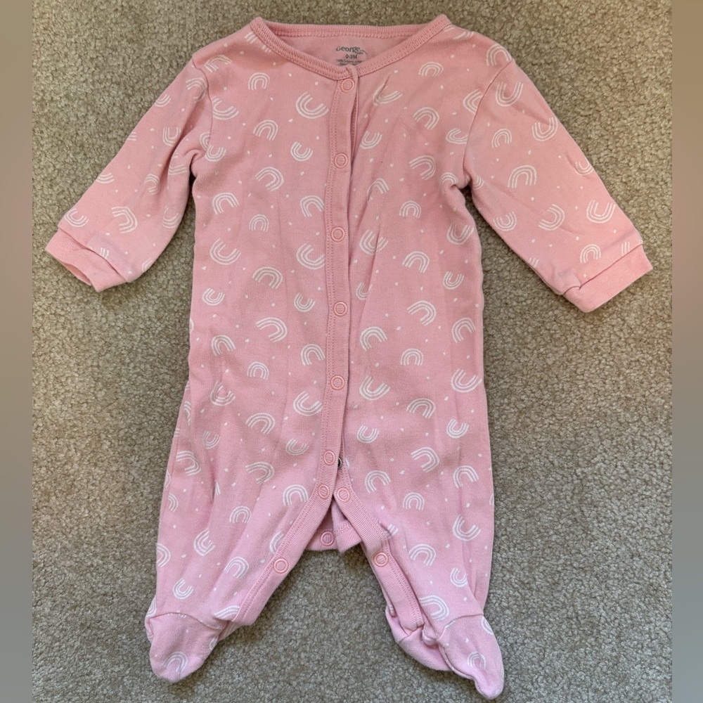 George Pink Organic Cotton Baby Onesie for 0-3 months
